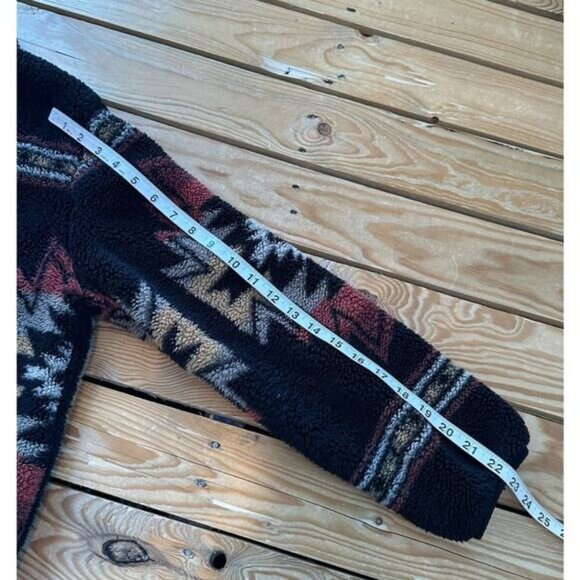 Faherty Fleece Jacket Size Medium Women’s Black Full Zip - Picture 8 of 8